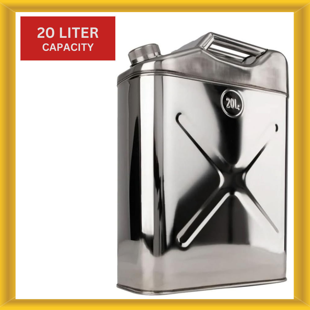 Swiss Link 6002 Stainless Steel Silver 20 Liter Water Can 5 Gallon Capacity