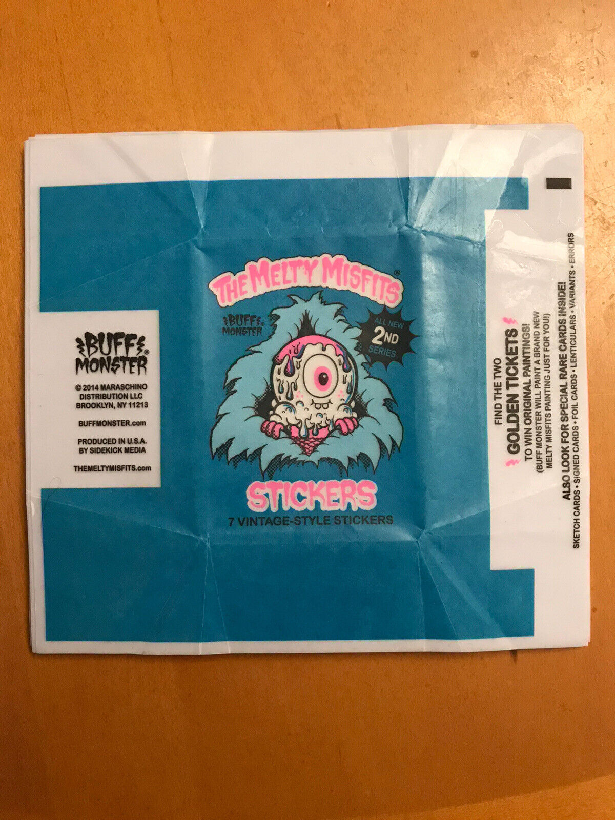 MELTY MISFITS *Series 2* Empty Wax Pack of Stickers by BUFF MONSTER 2014