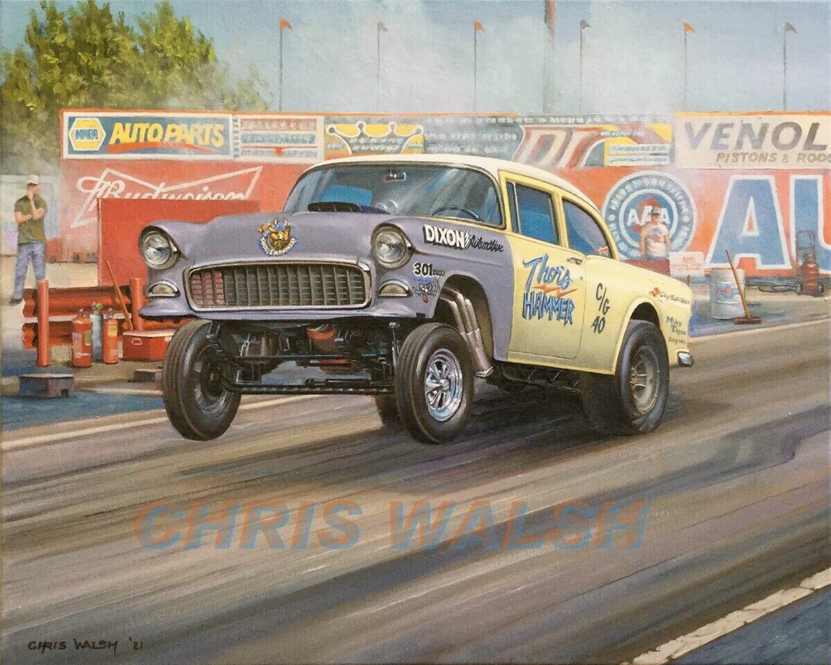 Drag Racing action prints...Thor’s Hammer ‘55 Chevy C Gasser.