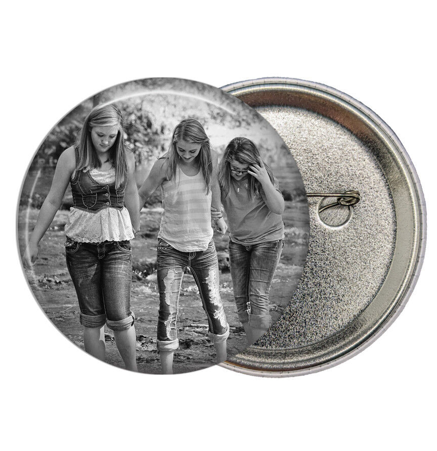 Custom Pinback Button Pins Any Photo Any Design Personalized 2.25 inch - 58mm