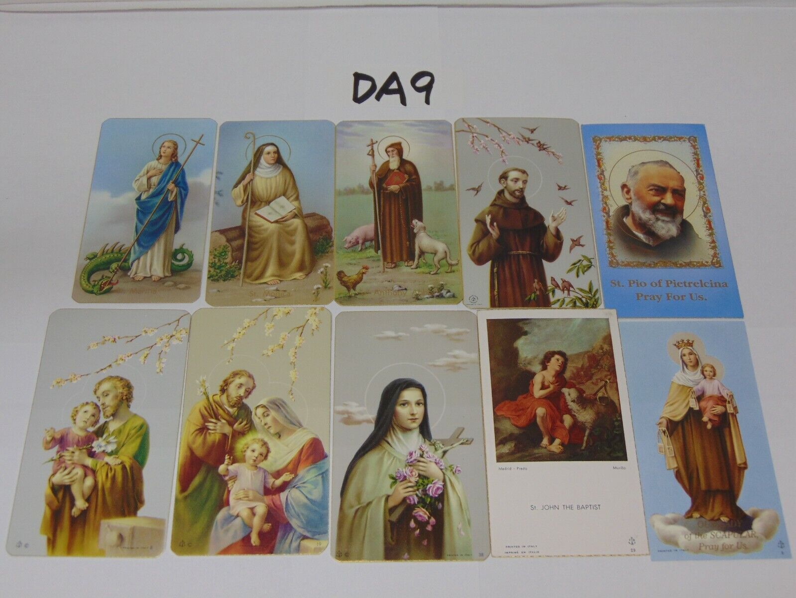 VINTAGE PRAYER HOLY CARDS LOT OF 10 FRATELLI BONELLA ITALY 400 SERIES MIXED GOLD