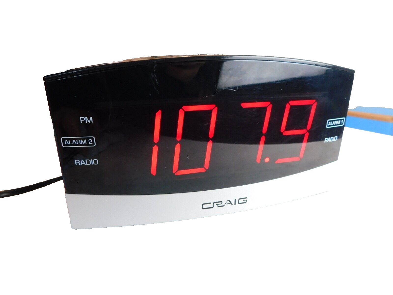 Vintage Craig LED Digital Alarm Clock BIG Red Numbers AM FM Radio AUX CR41805
