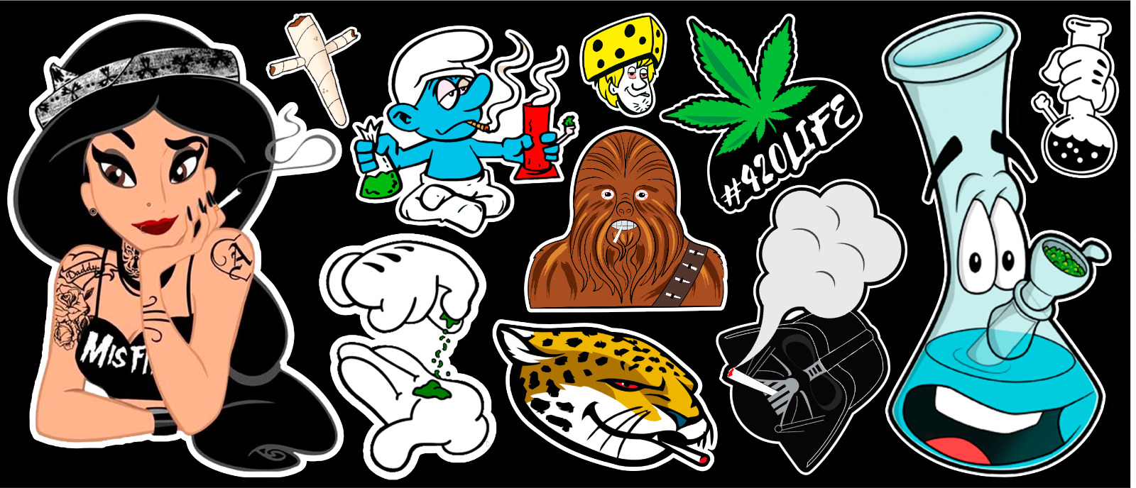 11 Weed Marijuana Cannabis Parody Vinyl Stickers
