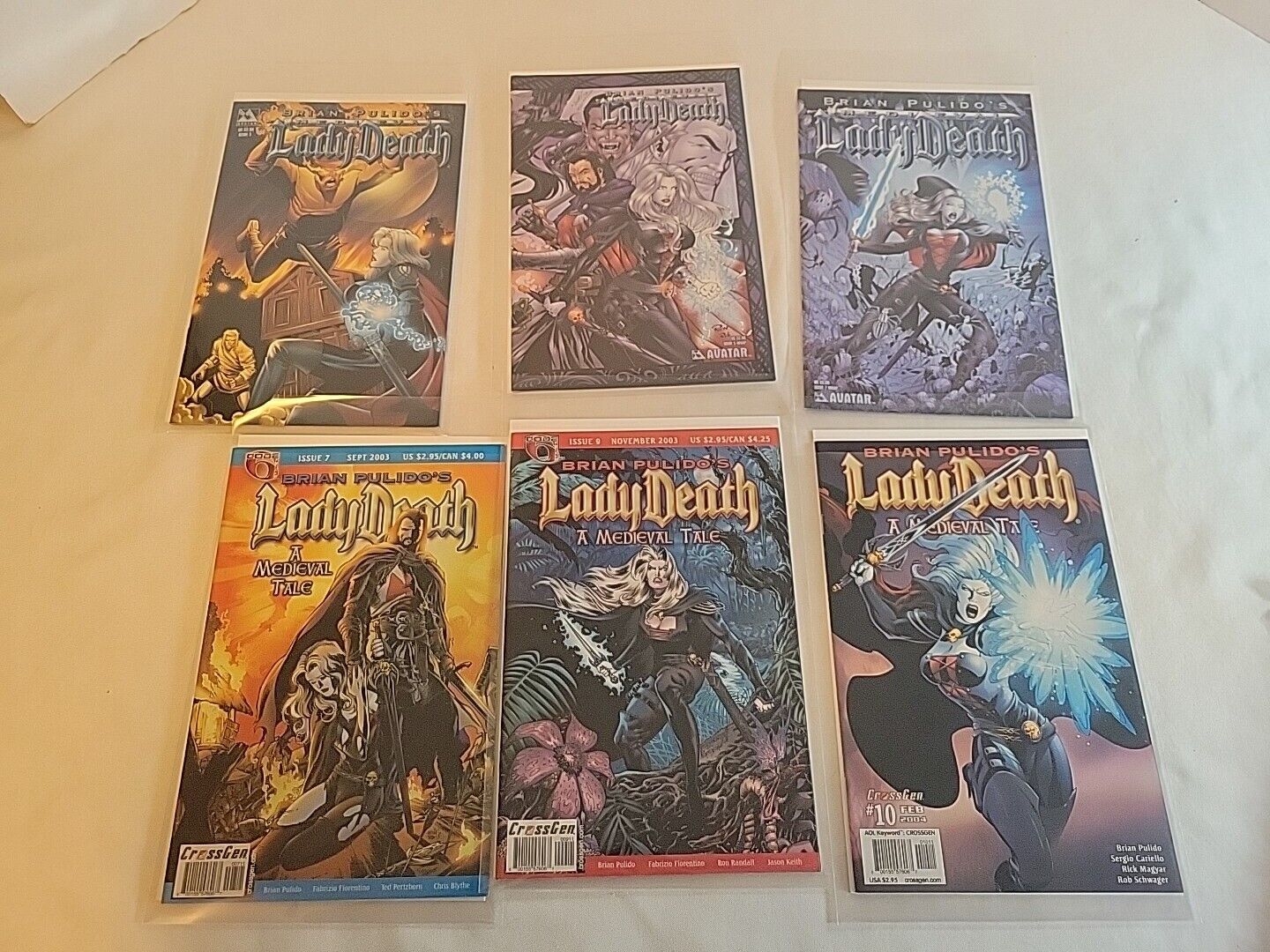 6 Issues Of Lady Death 3 Issue\'s Medieval + 3 Medieval Tale EUC B6 Wrap