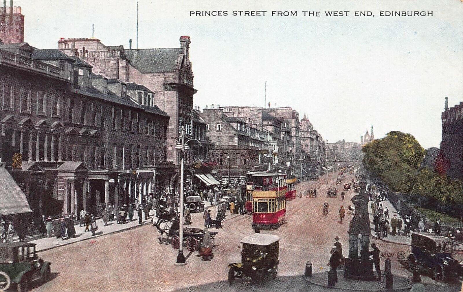 Princes Street from the West End, Edinburgh, Scotland, early postcard
