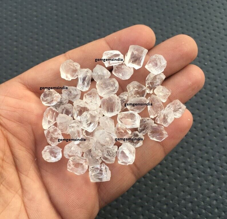50 Piece Clear Quartz Raw Size 10-12 MM Natural Crystal Quartz Rough Gemstone