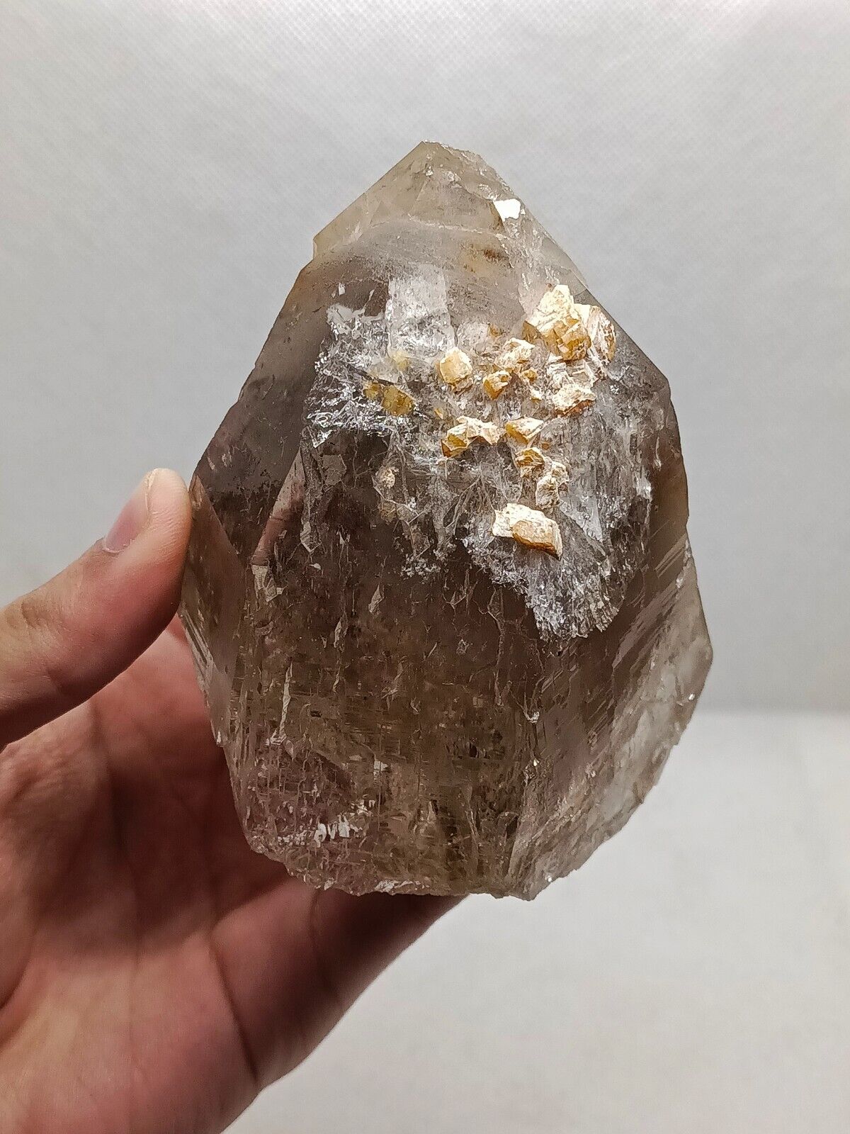 Rare 483g Brown Color Smoky Quartz Point Crystal Mineral Specimen Healing