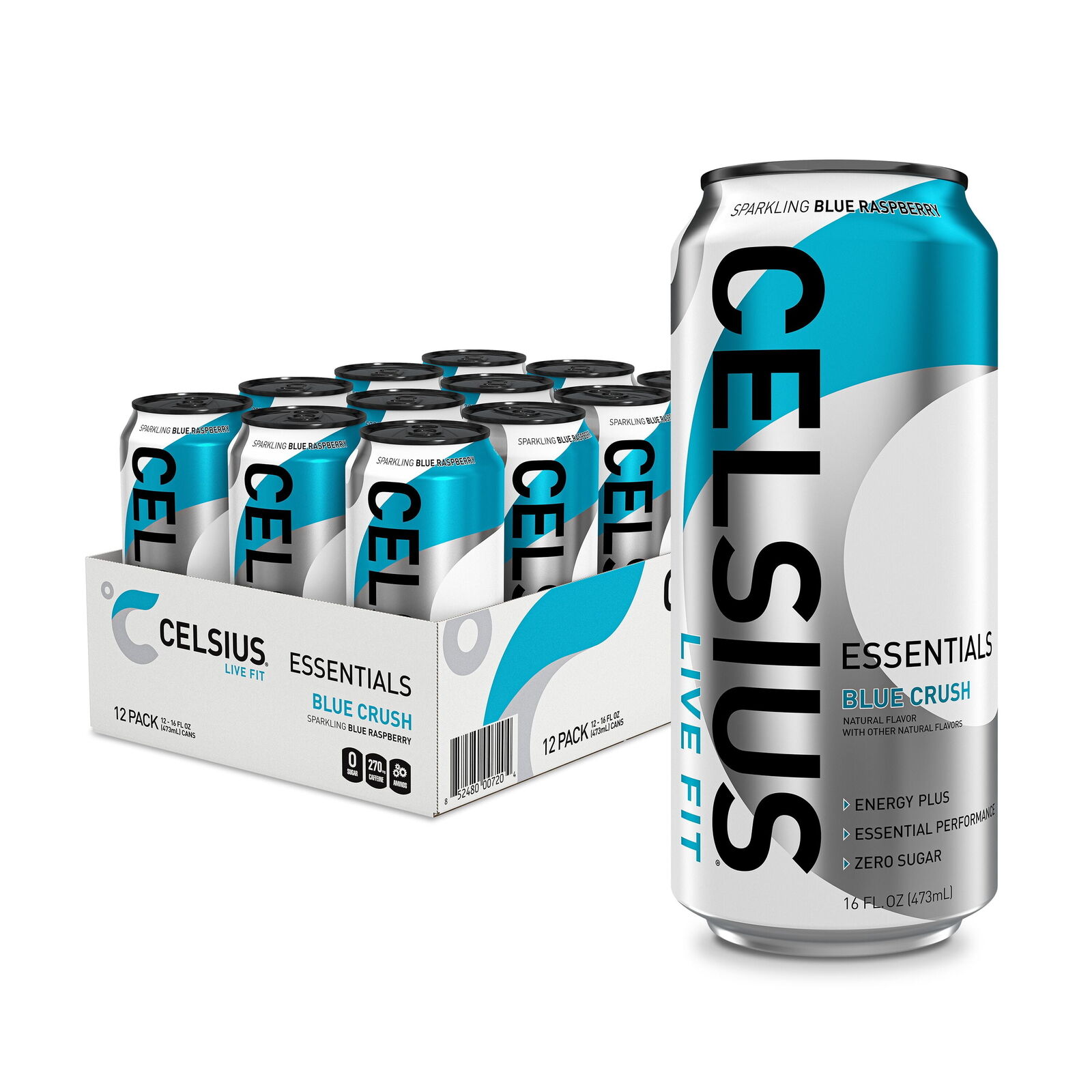 CELSIUS Essentials Sparkling Blue Crush, Functional Performance Energy Drink