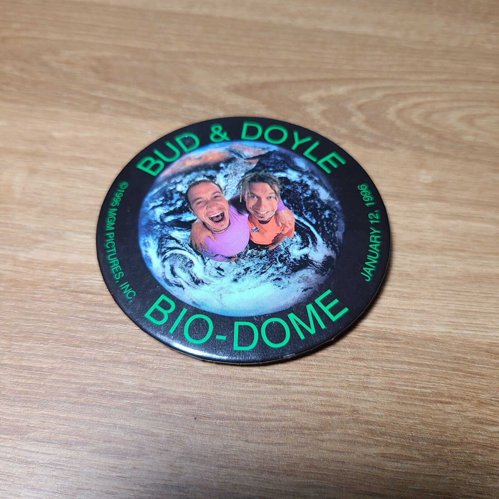Bud and Doyle Bio-Dome Movie Promo Button VTG 1995 MGM PICTURES PINBACK 3\