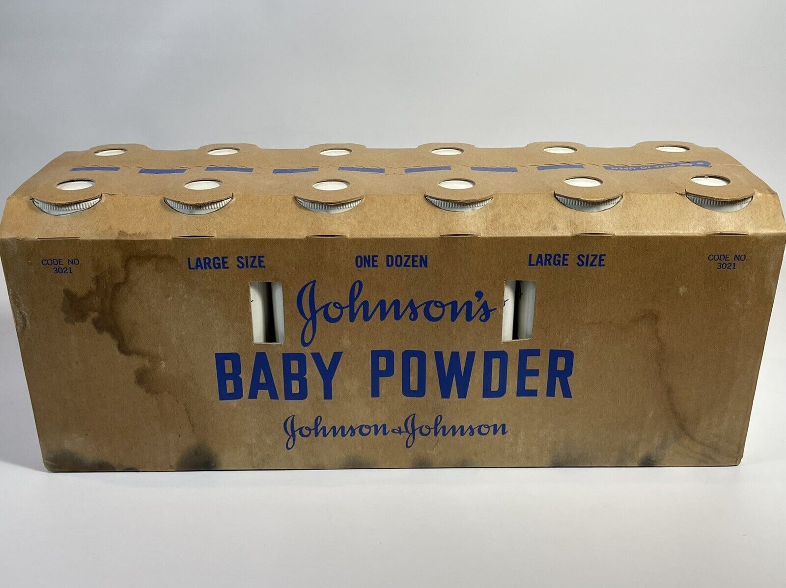 RARE Case Of Vintage Johnson’s Baby Powder W/TALC Tin Can Large 9 oz Sealed NOS
