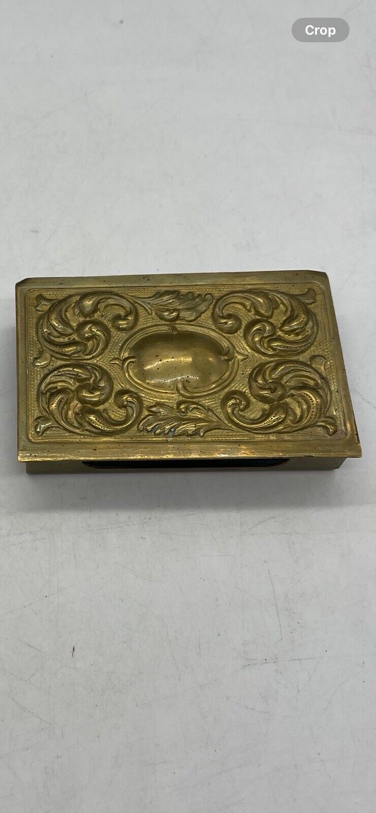 ART NOUVEAU Antique BRASS REPOUSSE Vesta Case MATCH SAFE Holder & SWAN MATCHBOX