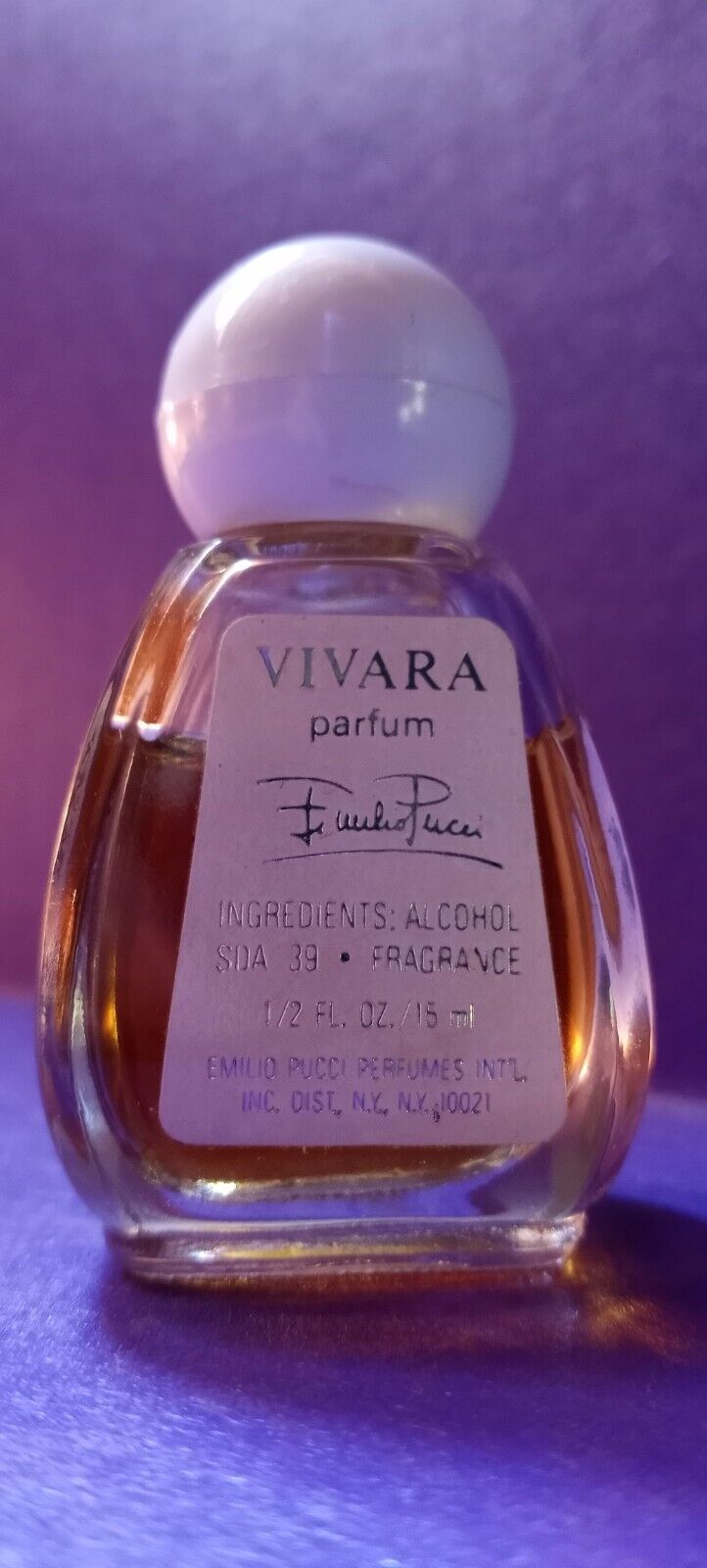 Vintage Vivara Parfum 80% of 1/2 oz bottle by Emillo Pucci