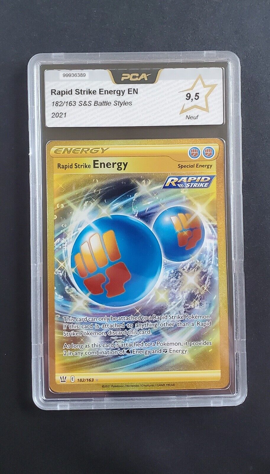 Pokemon Rapid Strike Energy Secret 182/163 Card - EN English - PCA 9.5