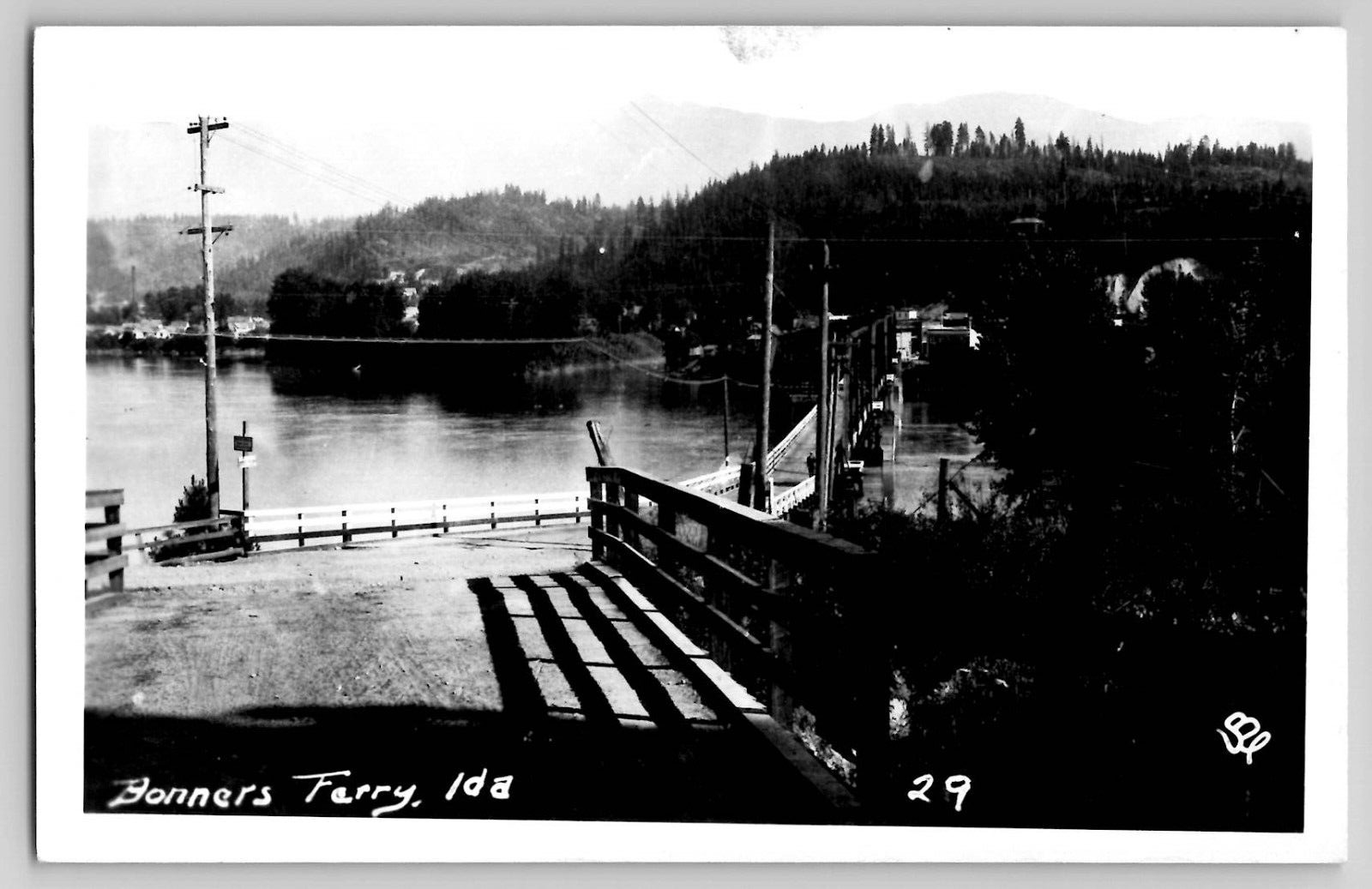 Bonners Ferry Idaho ID Kootenai River Bridge RPPC Real Photo Postcard 1920-30s