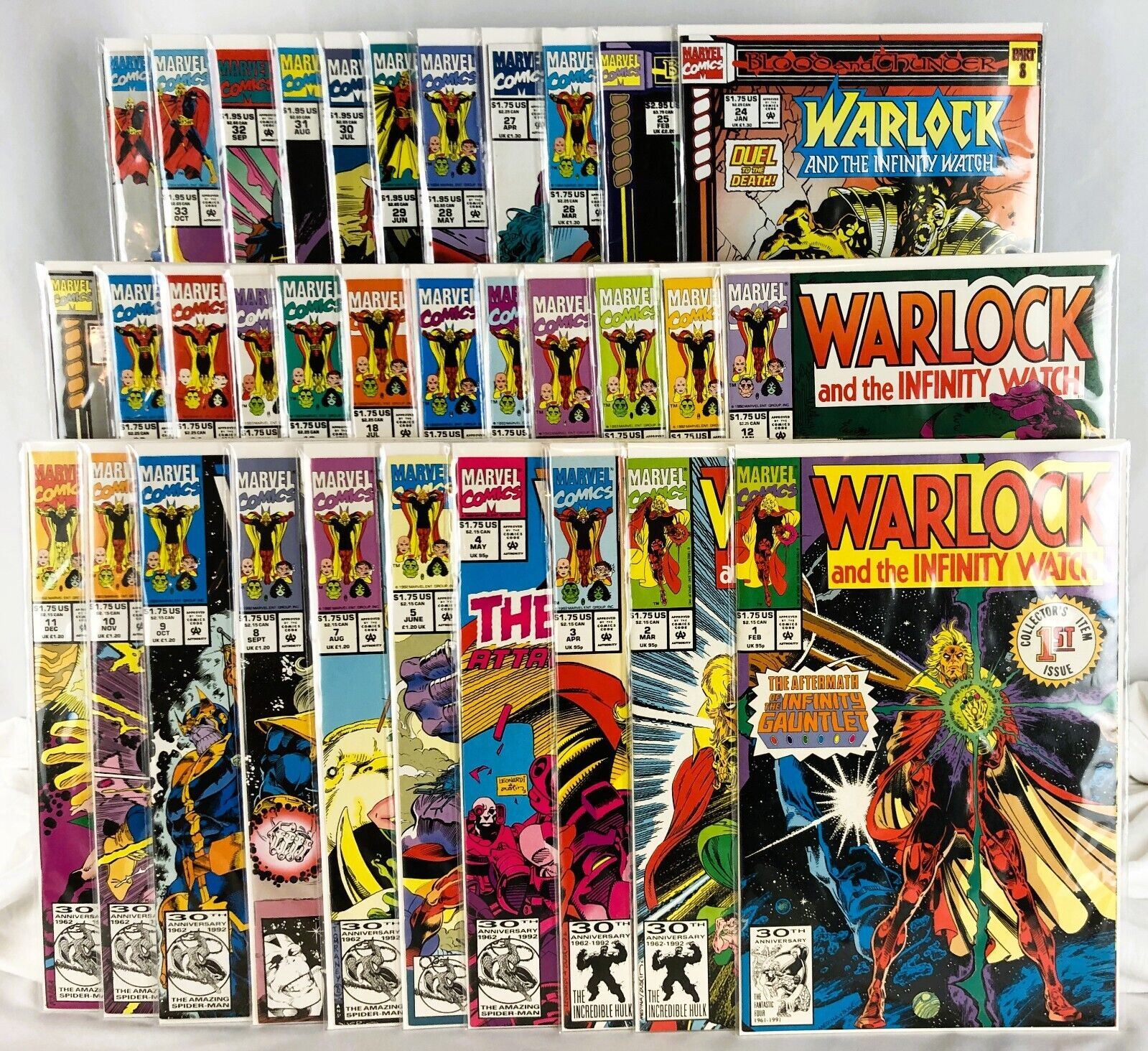 Warlock and the Infinity Watch #1-5, 7-34 (1992-94, Marvel) 33 Issue Run