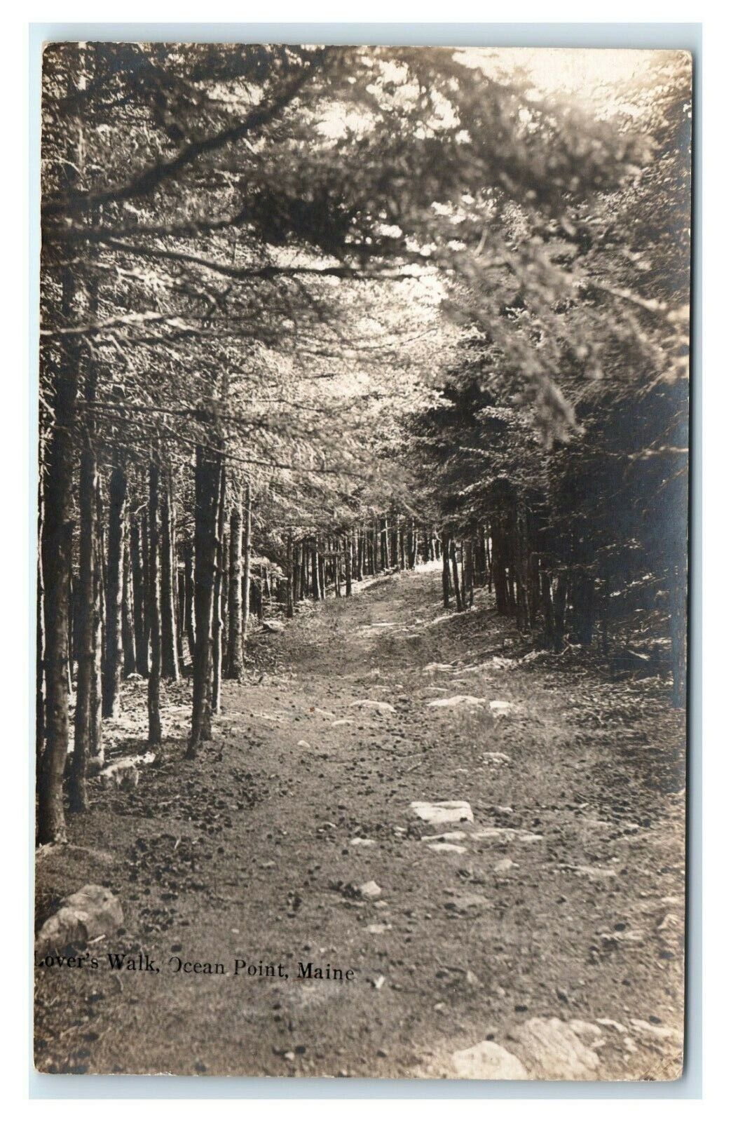 Postcard Lover's Walk, Ocean Point ME Maine 1915 RPPC L41