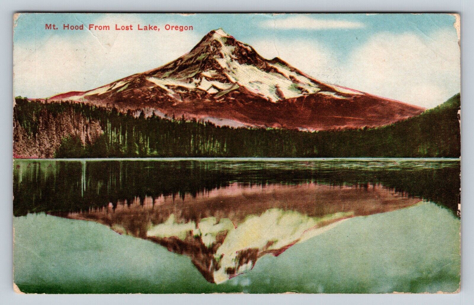 c1913 Mt. Hood From Lost Lake Oregon Panama Pacific Exposition ANTIQUE Postcard