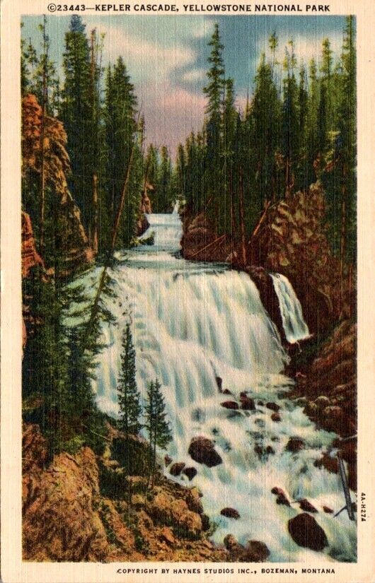 Vintage Postcard Kepler Cascades Yellowstone National Park Wyoming WY      10266