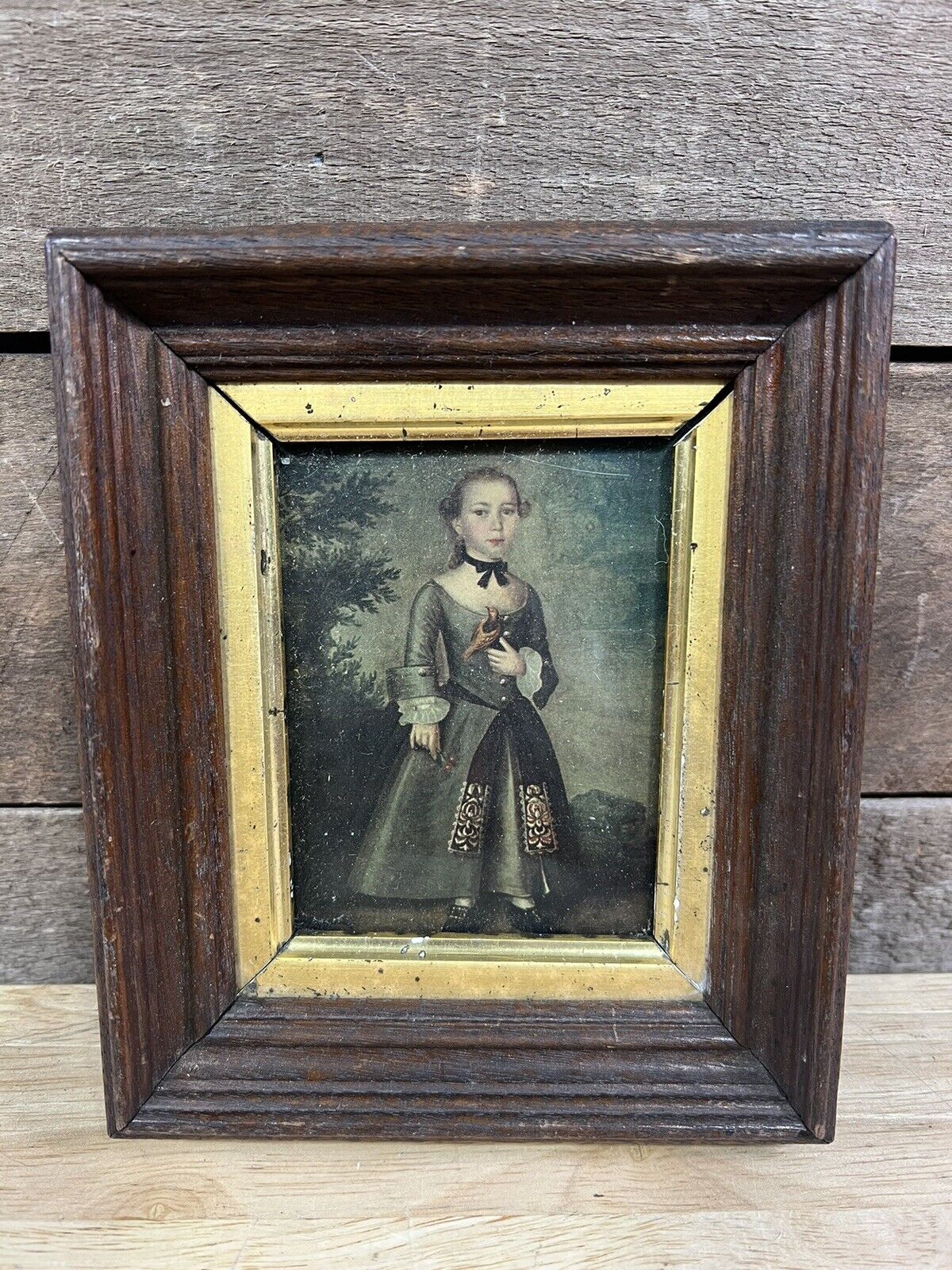 Antique Victorian Wood Framed Portrait James Badger