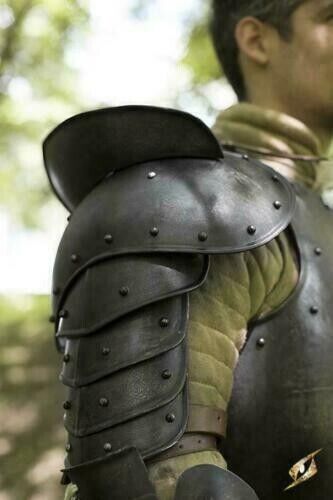 Medieval Shoulder Pauldrons Larp Steel Giant Dark Warrior Pair Of Shoulder Set