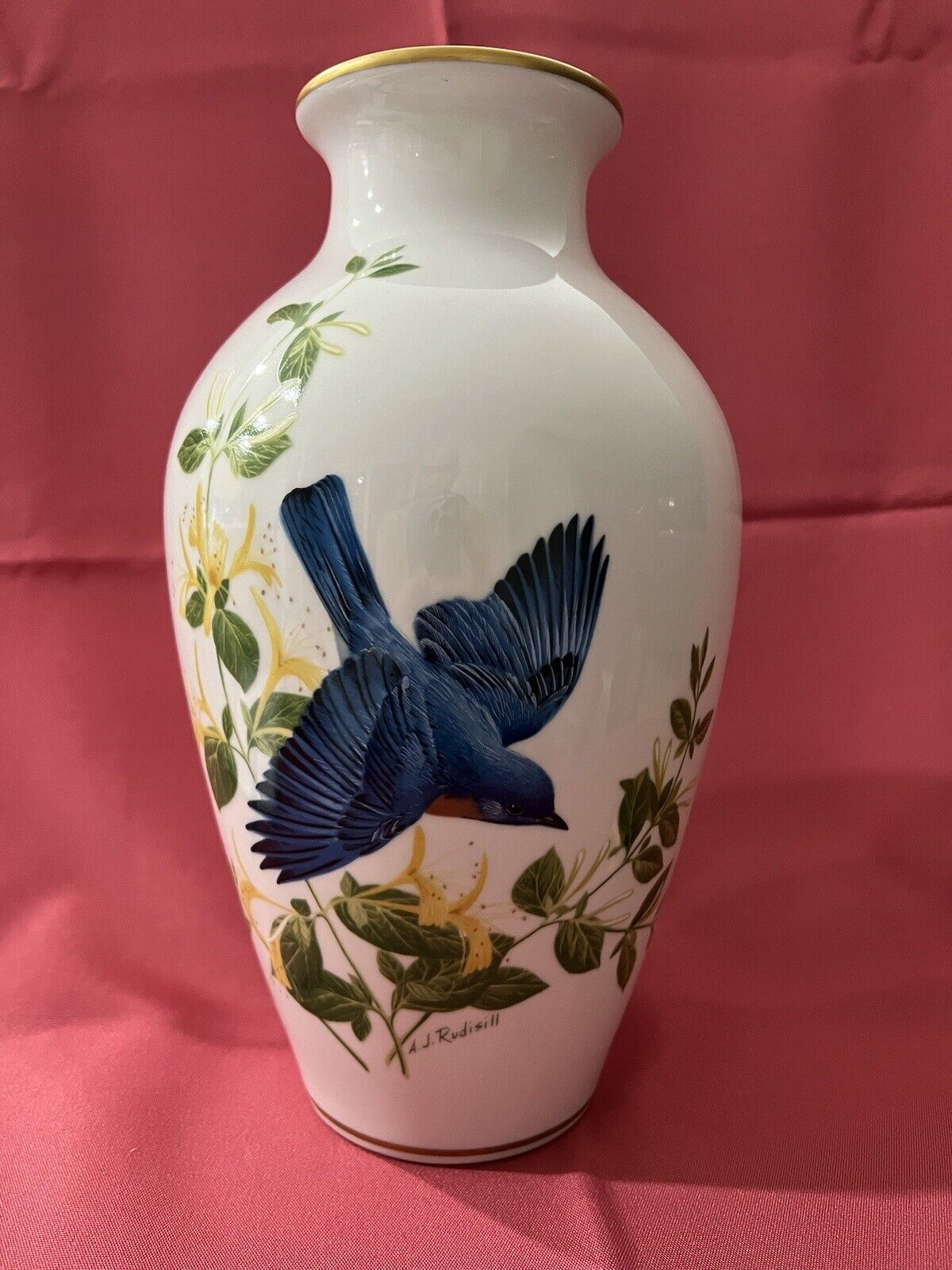 A Franklin Vase. The Bluebirds of Summer. A.J.Rudisill 629