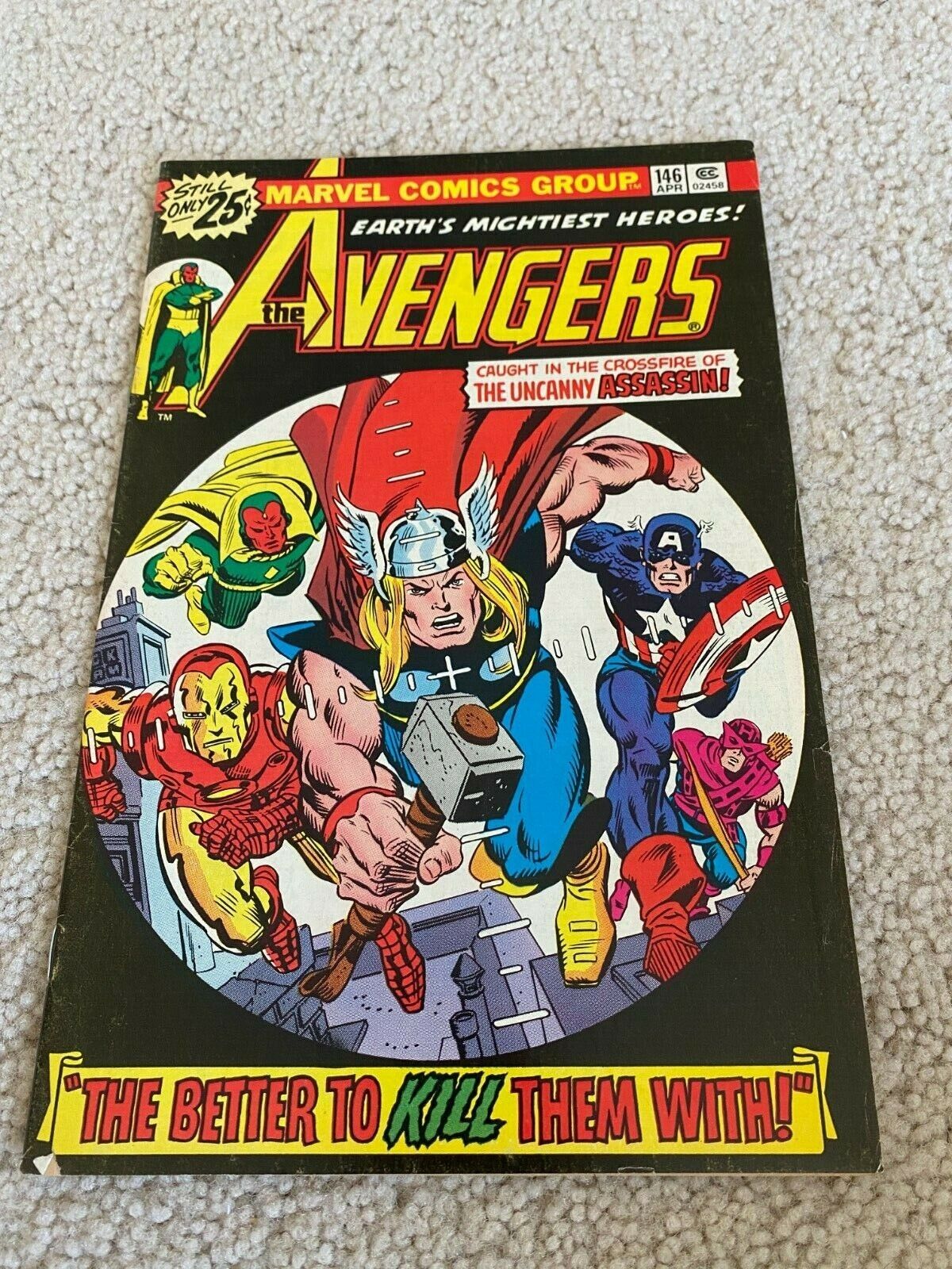 Avengers  146  Fine+  6.5  Iron Man  Captain America  Thor  Vision Scarlet Witch