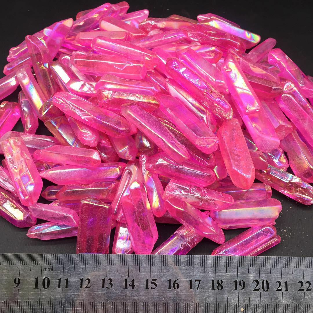 A Lot of Titanium Rainbow Aura Lemurian Quartz Crystal Point Healing 10-30pcs