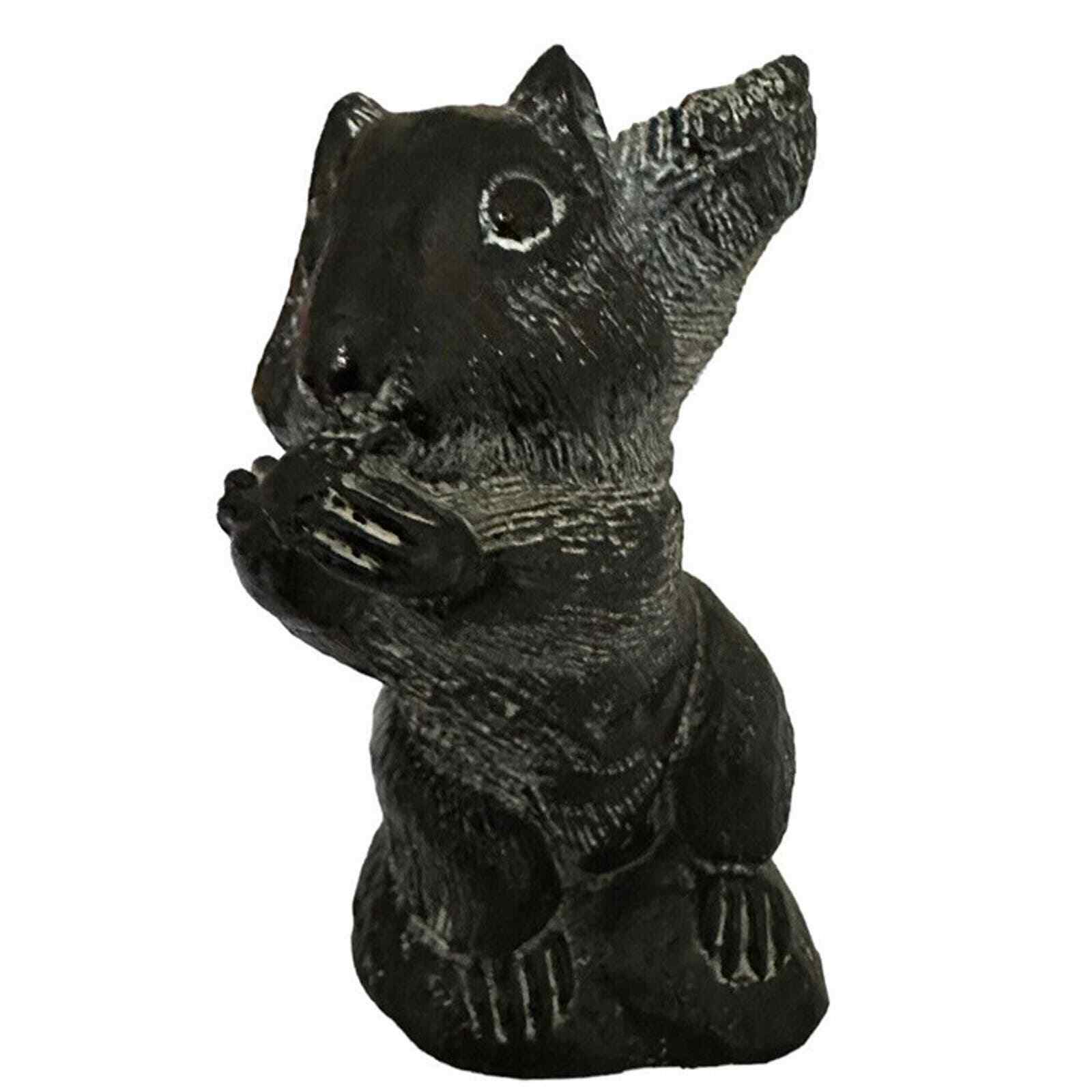 Vintage The Aardik Collection Squirrell with Nut Soapstone Sculpture Canada EUC