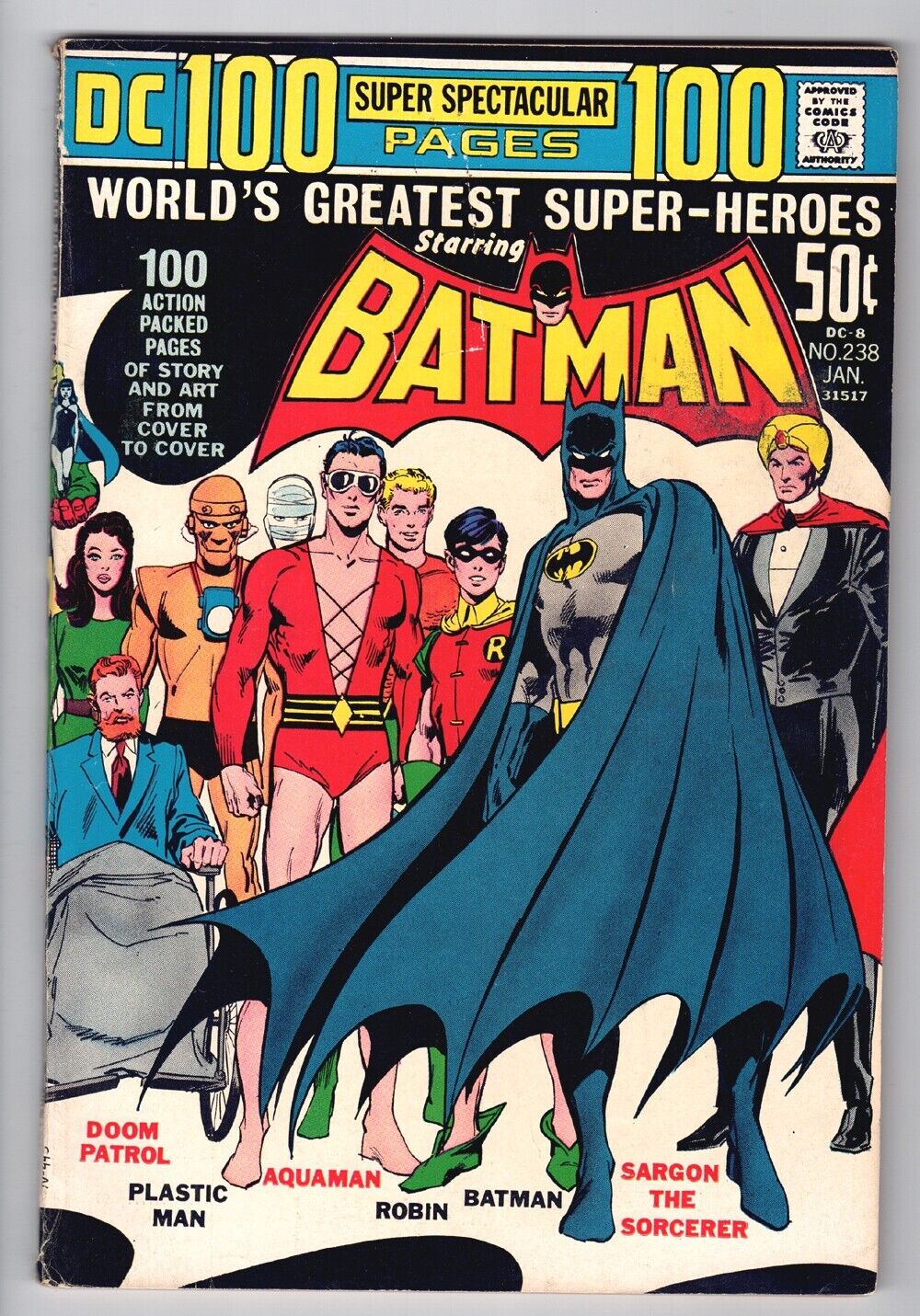 BATMAN #238 4.0 100 PAGE GIANT NEAL ADAMS COVER 1972 OFF-WHITE PAGES