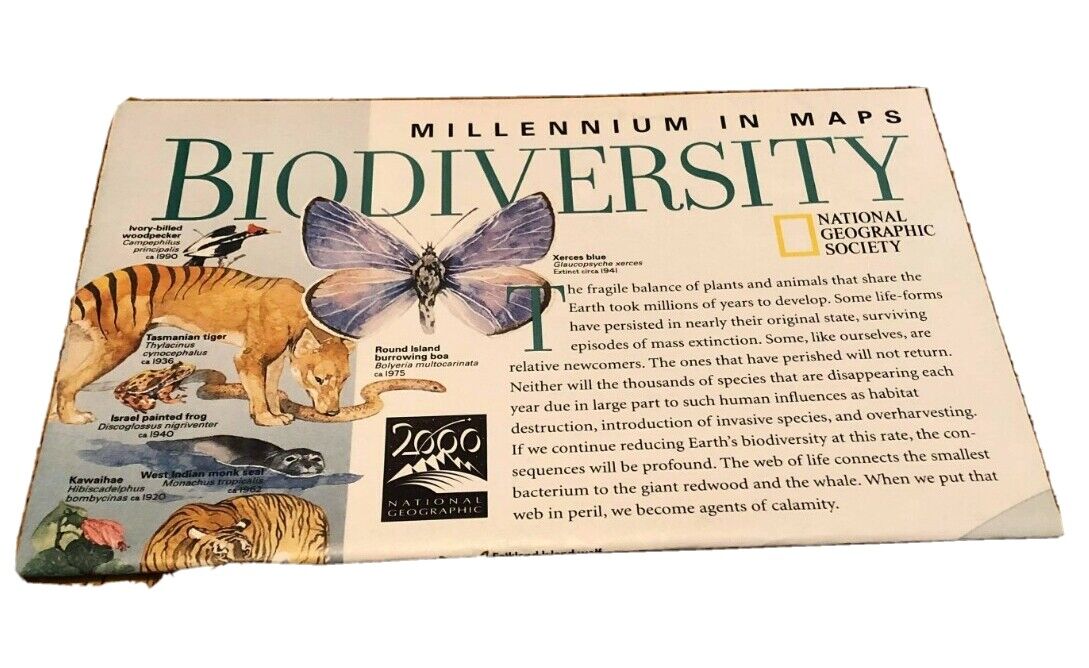 National Geographic Millennium in Maps BIODIVERSITY Feb 1999 Vintage Educational