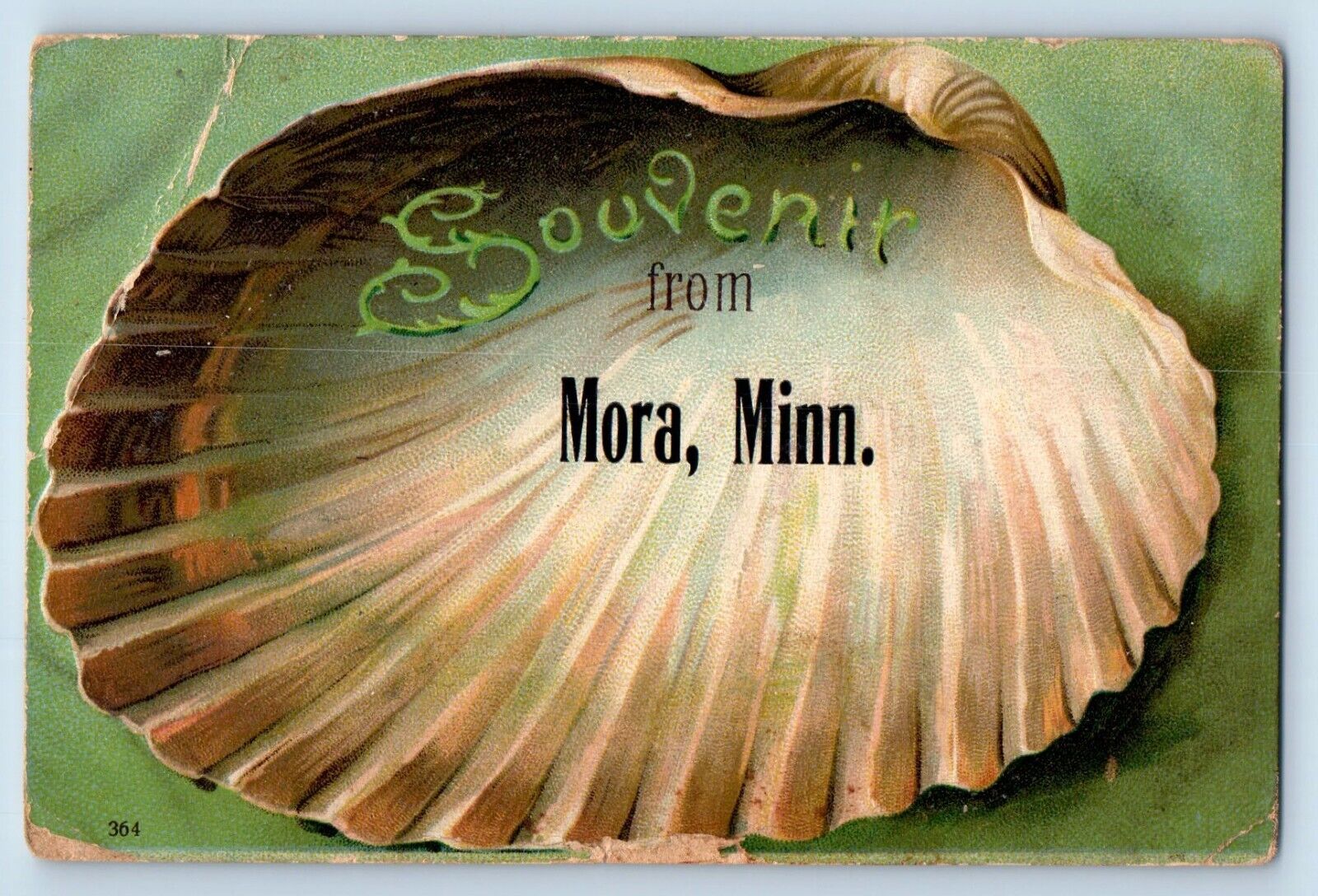 Mora Minnesota MN Postcard Souvenir Greetings From Mora Seashell Vintage Posted