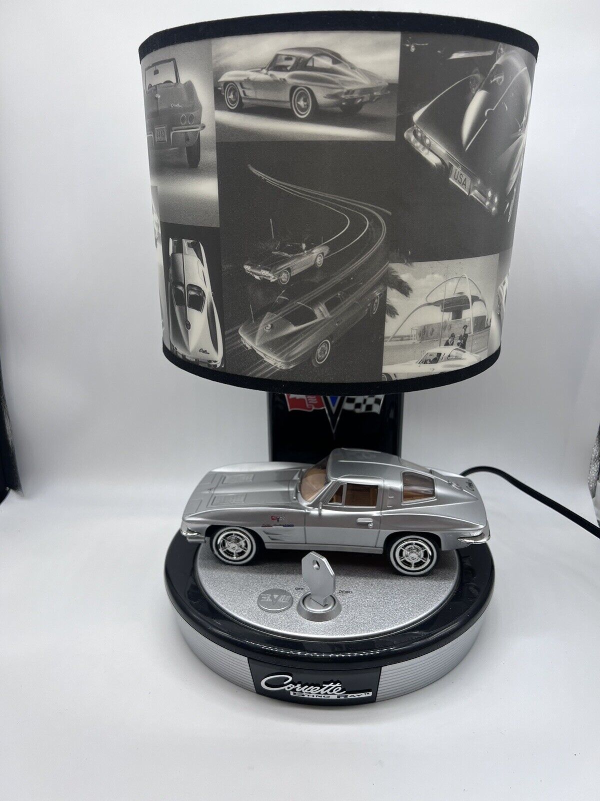 1963 Corvette Stingray Desk Table Lamp Light Roaring Engine Sound Gift With Box
