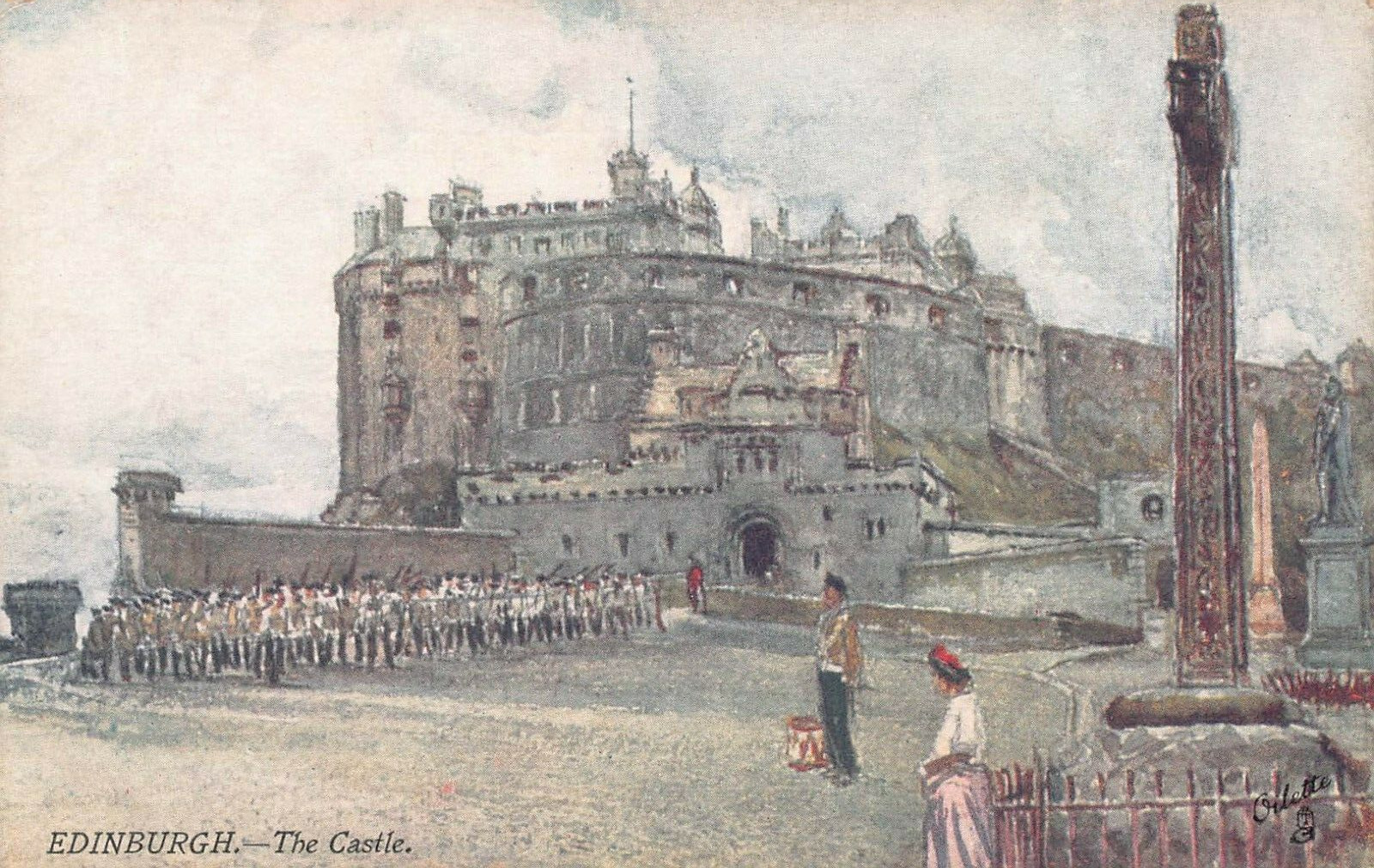 The Castle, Edinburgh, Scotland, Great Britain, Early Tuck's Postcard, Unused