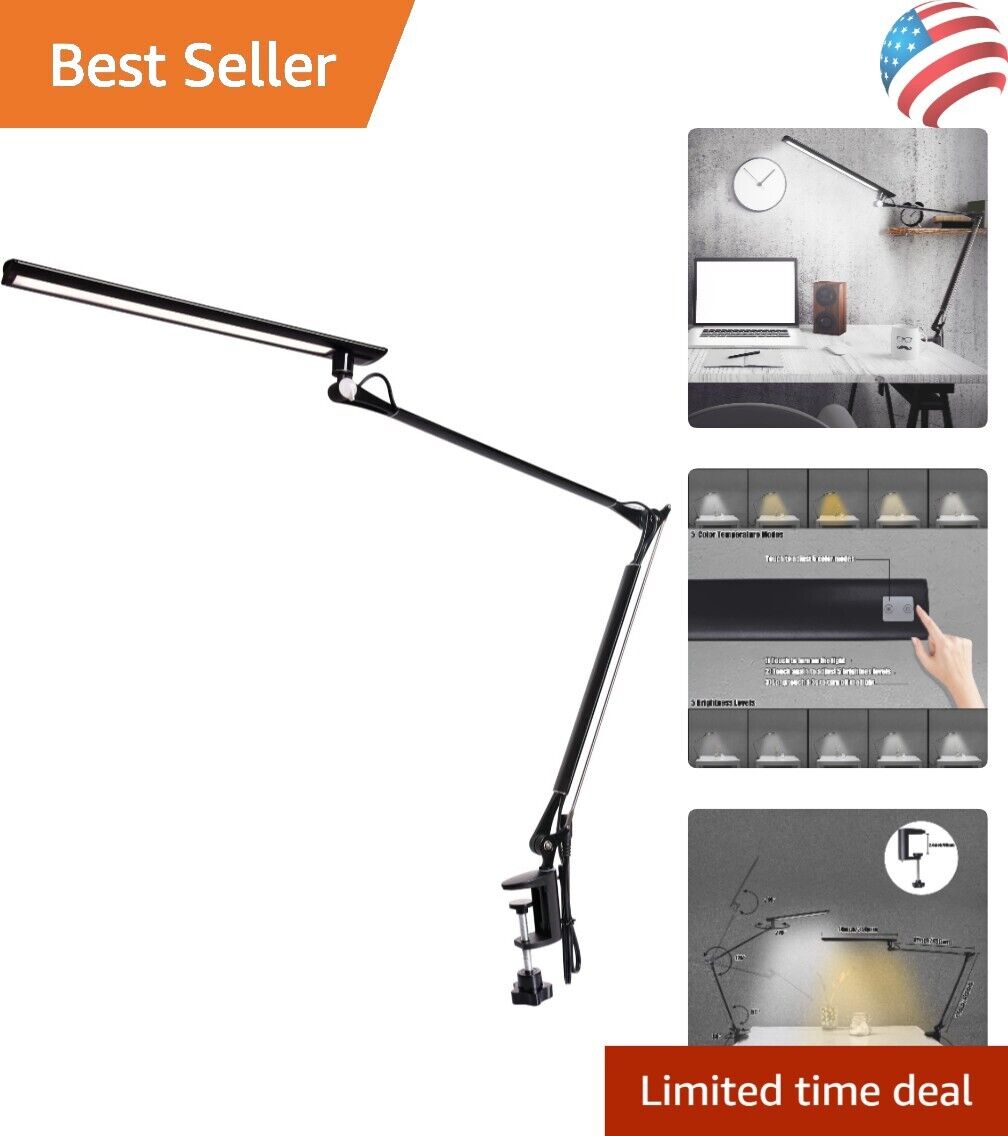 LED Drafting Table Lamp - Touch-Control - Memory Function - Adjustable Arm
