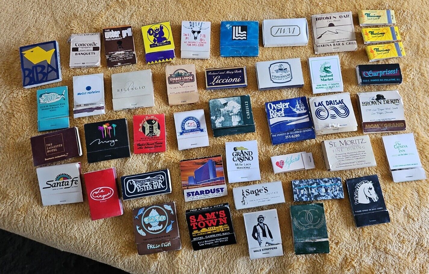 Vintage Lot 55 Matchbooks Vegas Fine Dining Clubs Hotels Grocery Some Used