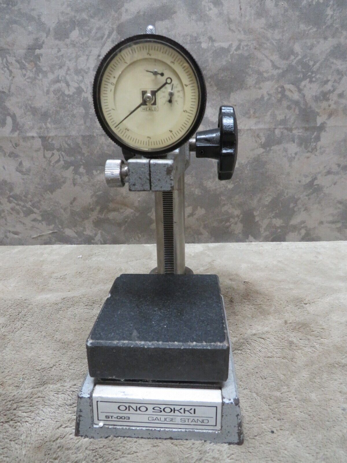 Vintage Machinist Ono Sokki Heald Gauge Stand Precision Surface Inspection
