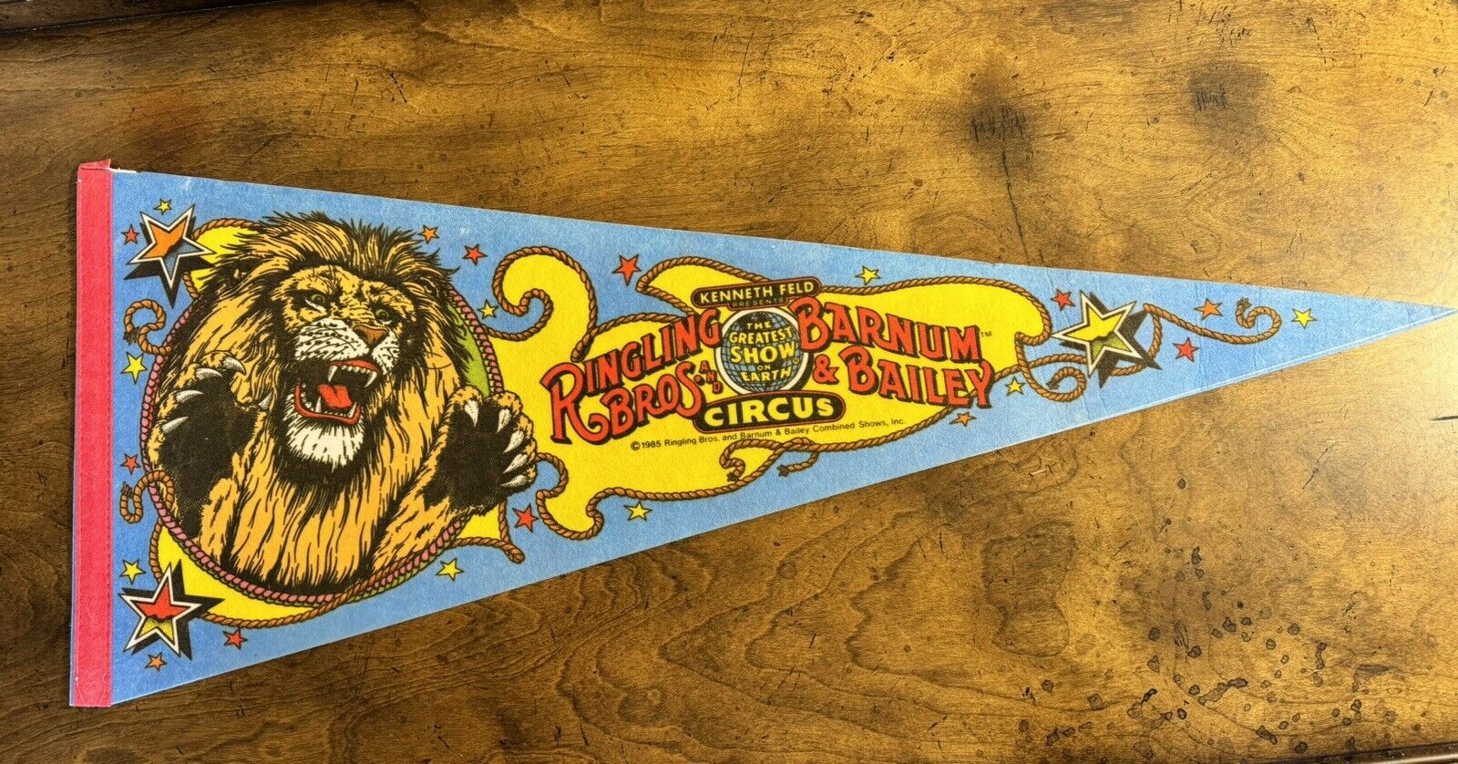 Vintage 1985 Ringling Bros & Barnum And Bailey Circus Pennant