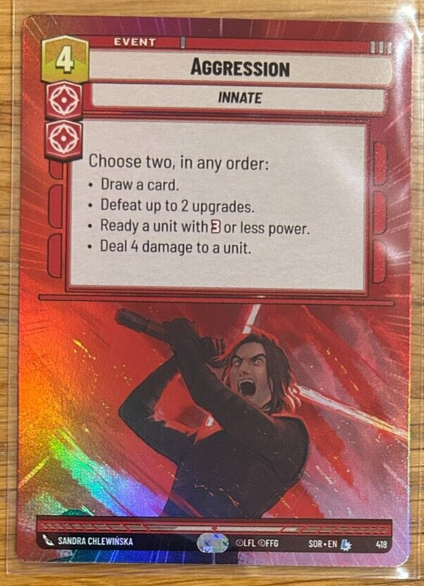 STAR WARS UNLIMITED SPARK OF REBELLION LEGENDARY HYPERSPACE FOIL: AGGRESSION