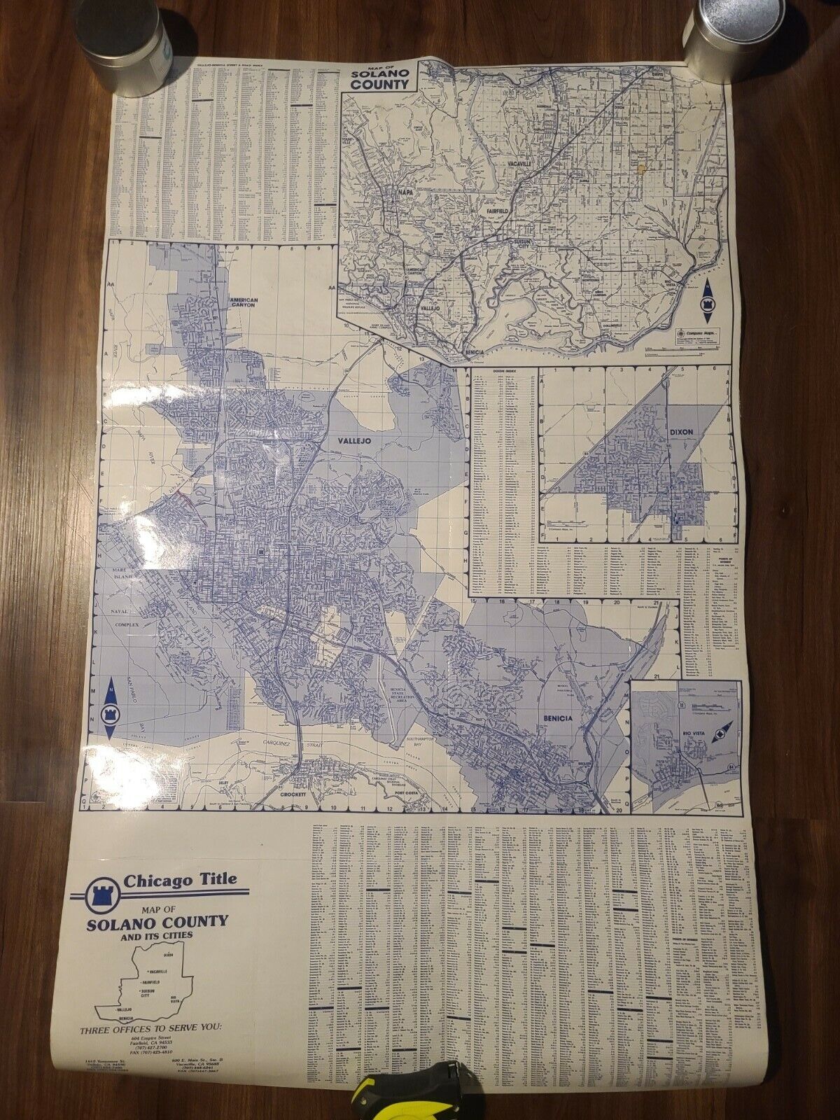 Wall Map Of Solano County 1995 Compass Maps 36\