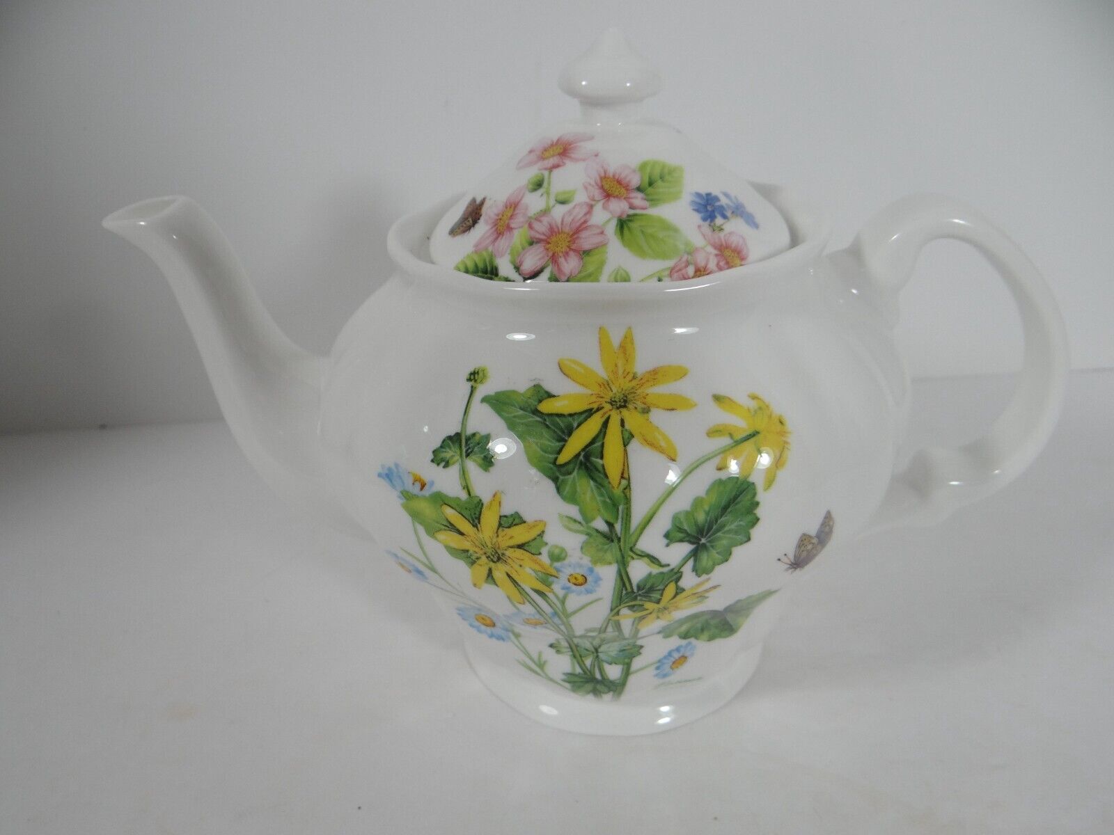 Stechcol Gracie Bone China Teapot Coastline Imports Floral Butterfly 4 Cup