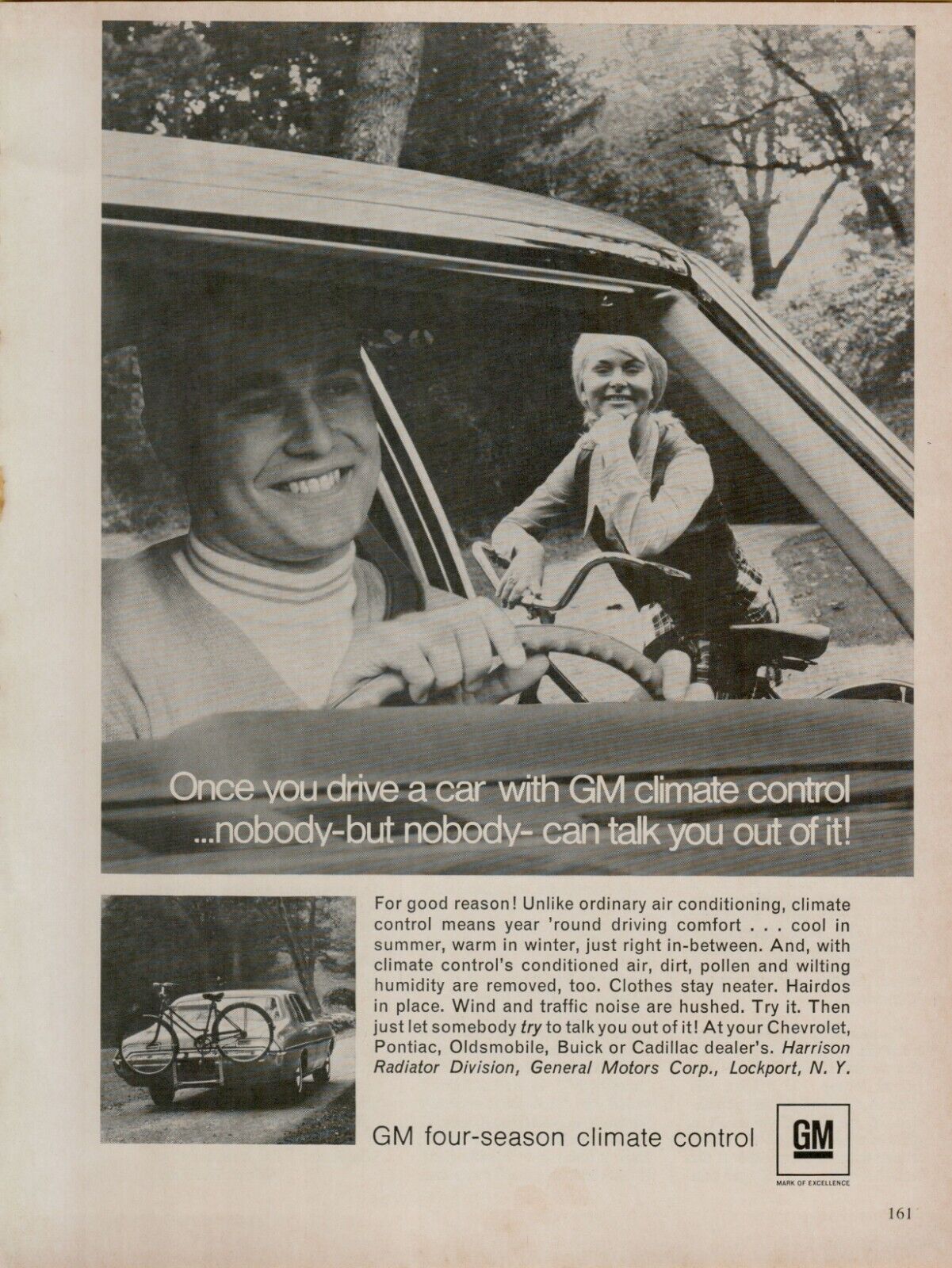 1969 GM Climate Control Year-round Comfort Blonde Model Bicycle Vintage Print Ad