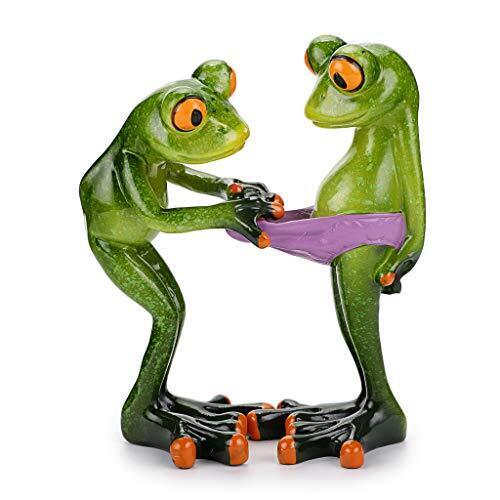 Creative Craft Resin Frog Figurine Decor, Novelty Funny Frog Sculpture Statue...