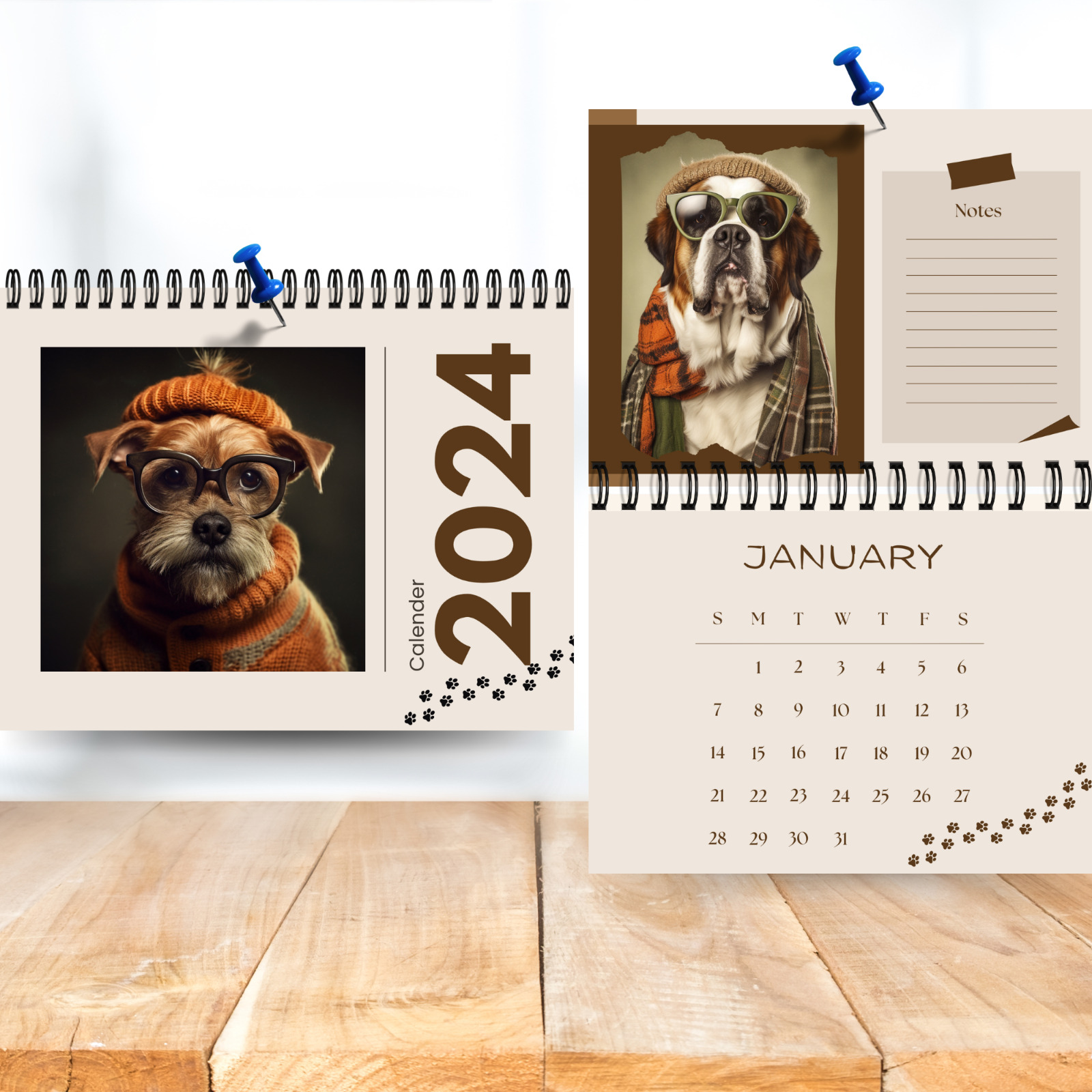 2024 Dog Lover Calendar | 12 Month Calendar | Pet Calendar | wall calendar