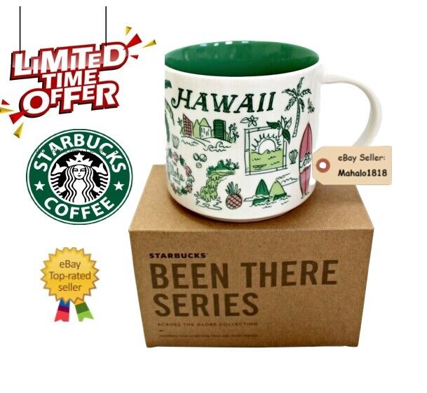 🌺14oz Mug HAWAII Starbucks Been There Series Coffee Cup Brand New in Gift Box