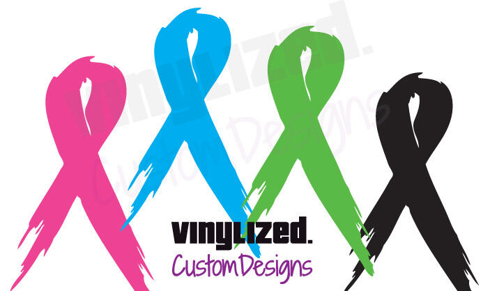 Awareness Ribbon Vinyl Decal Sticker Car Breast Cancer Autism Muscular Ribbons