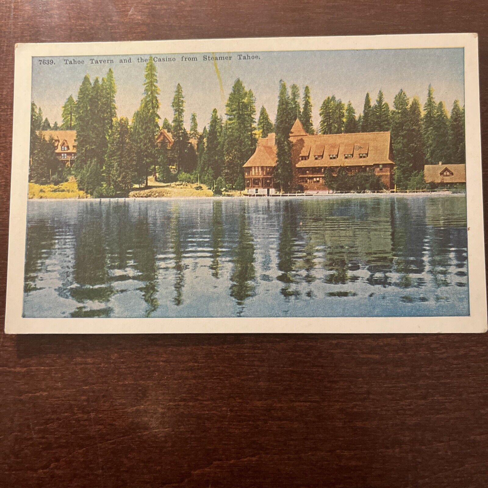 Tahoe Tavern & Casino from Steamer Tahoe California CA 1923 Postcard
