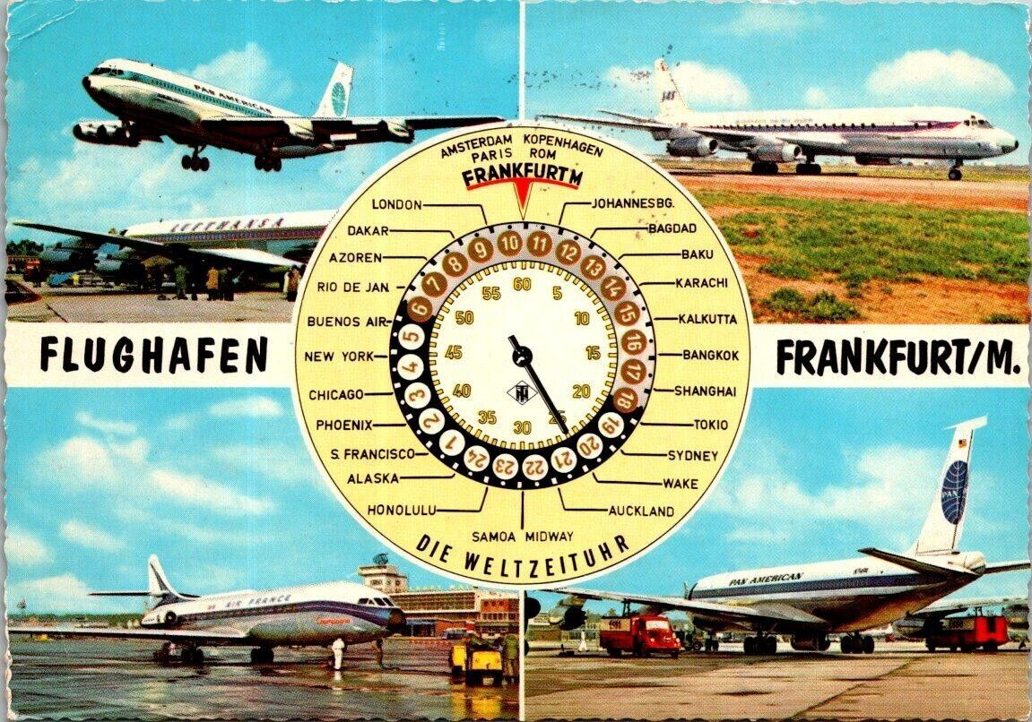 Vintage Frankfurt /Main Germany Flughafen Airport, Multiview, Posted 1965
