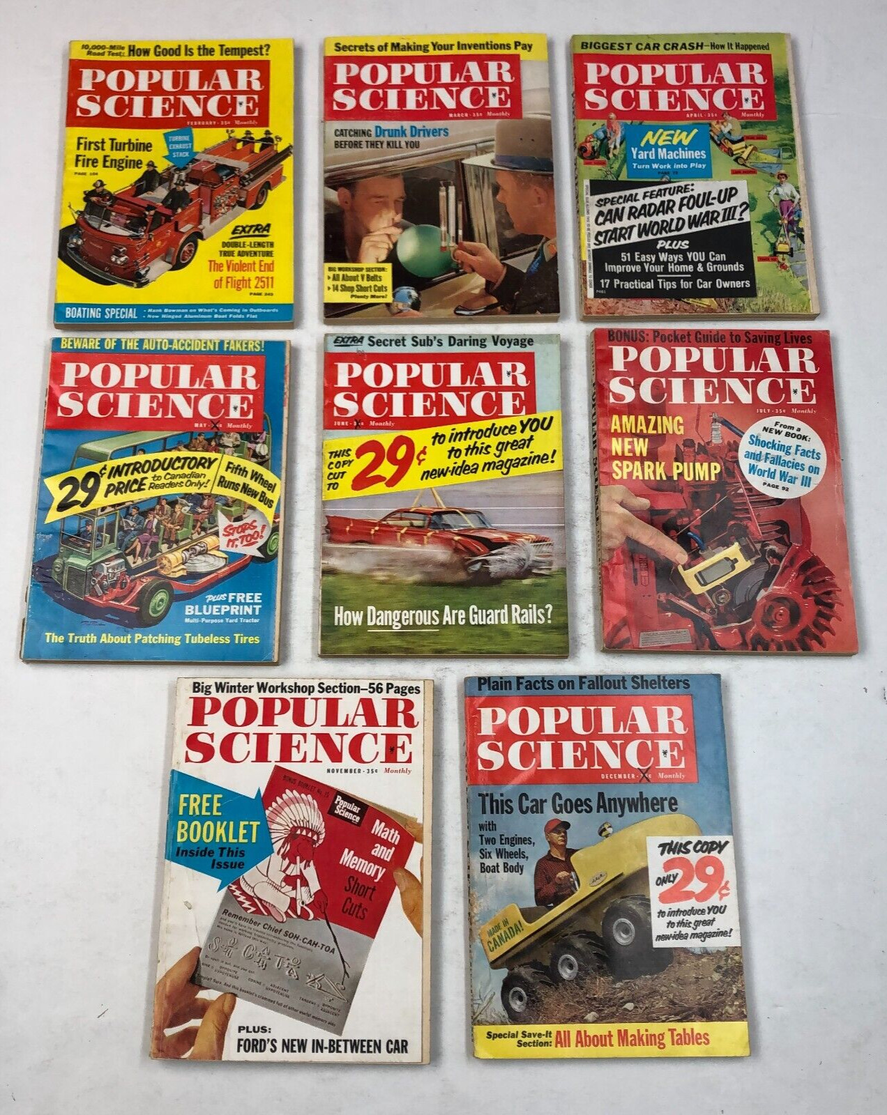 Vintage 1961 Popular Science Magazines Lot of 8 Future Tech Industry