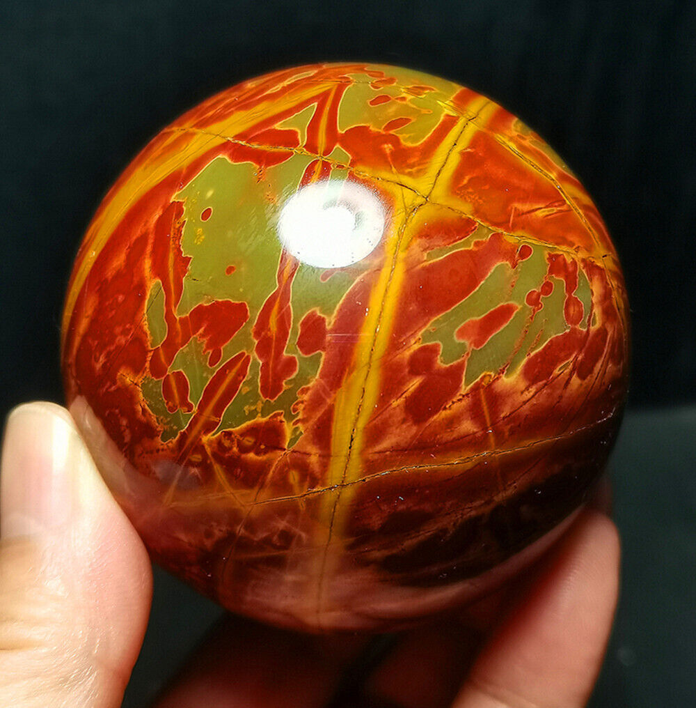 Rare 414G Natural Polished  Ocean Jasper Ecology Sphere Ball Healing  R337