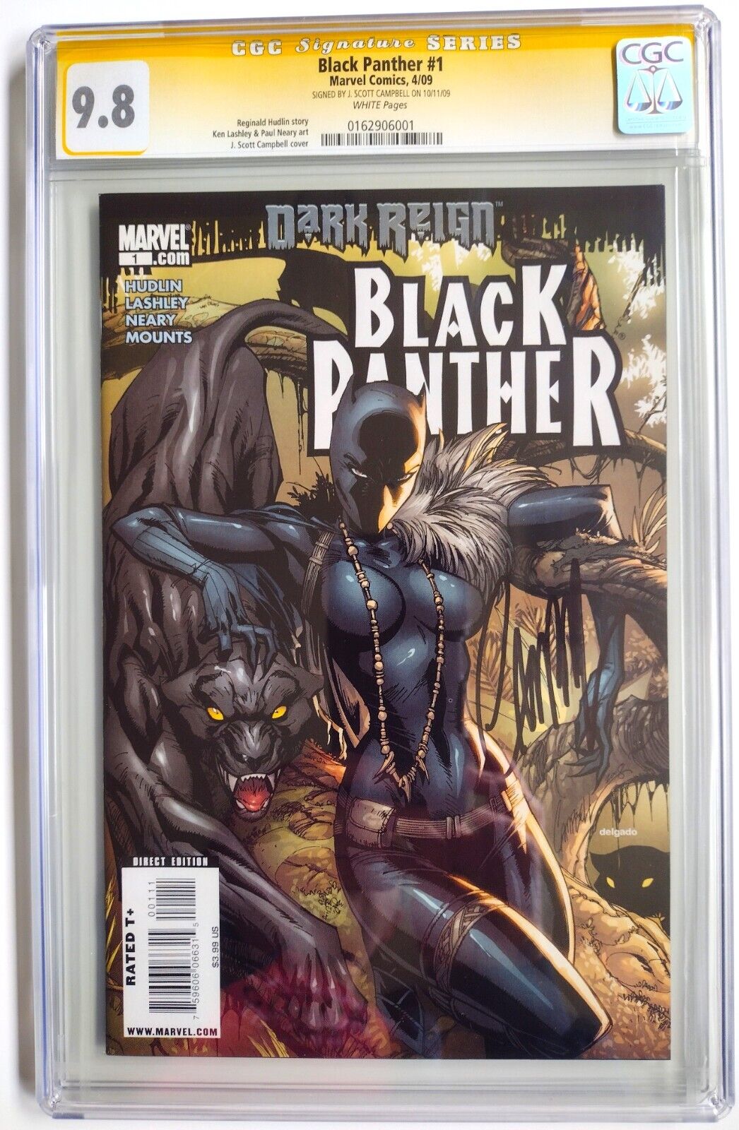 BLACK PANTHER #1 (2009) 1ST PRINT SHURI COVER CGC SS 9.8 SIGNED J SCOTT CAMPBELL